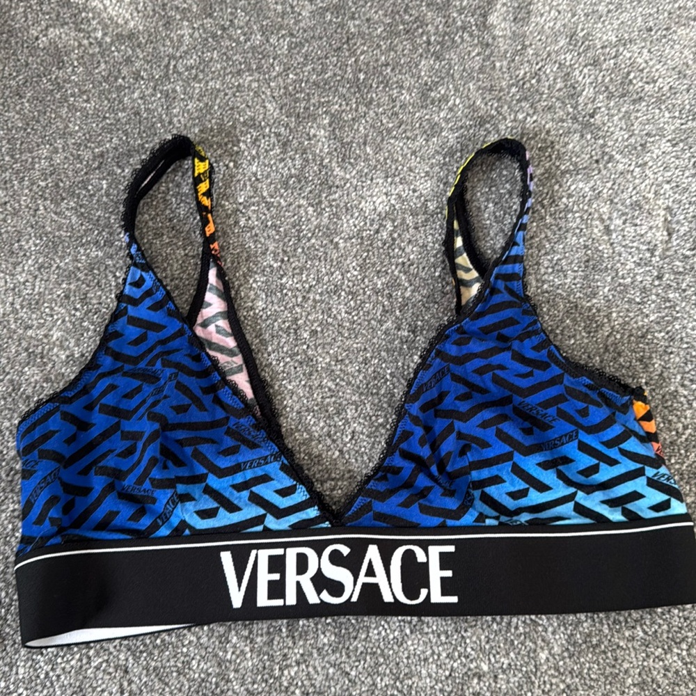 Versace Multicolor Geometric Bralette